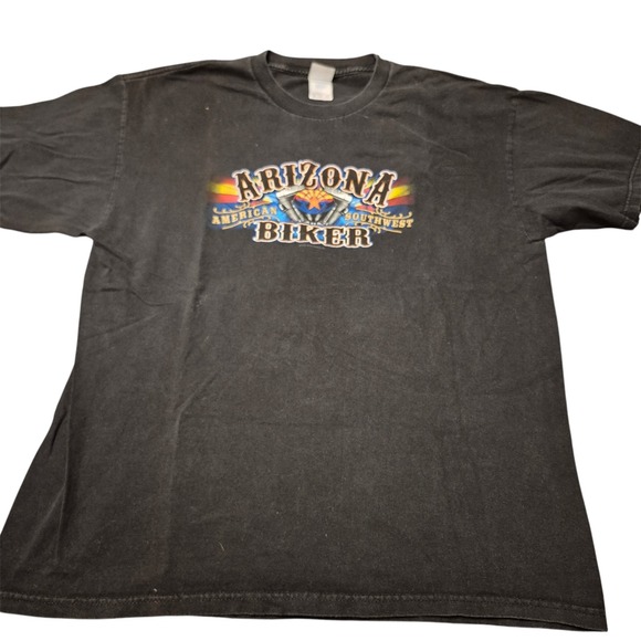 Arizona Biker T-Shirt Tennessee River Gray Men's XL Motorcycle Double Sided - Picture 1 of 7